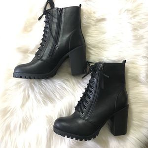 Heeled combat boots